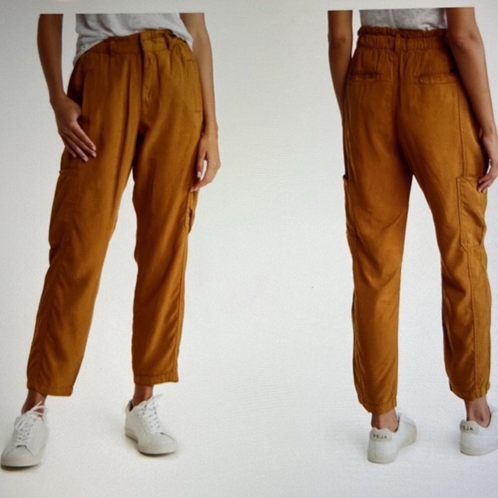 Sanctuary | Linen Cargo Crossover Pants | Size Medium
